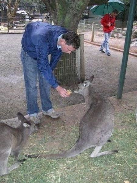 Aaron and a kangaroo