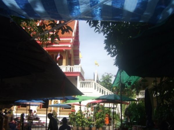 Temple through the Market