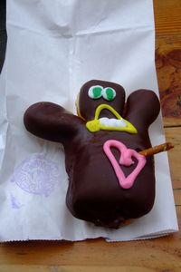 Voodoo Doll shaped doughnut