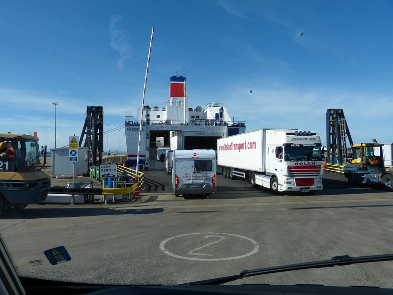 Zaterdag namiddag Inscheping op de Ferry van Rosslare naar Cherbourg