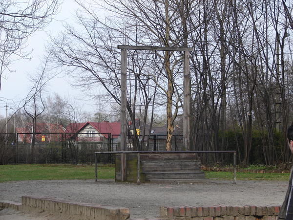 Site where Rudolf Hoss commandant of Auschwitz was hanged after WWII