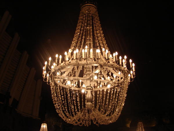 chandalier made from salt crystals