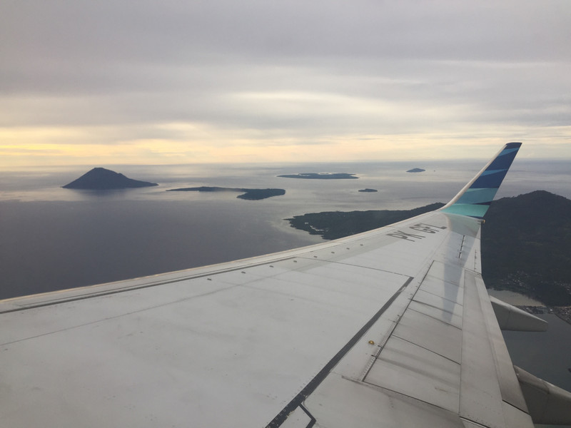 Bunaken from the air (the island that looks like a backwards C)