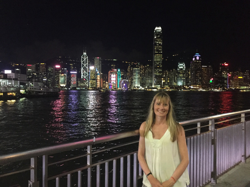 Hong Kong Island skyline by night