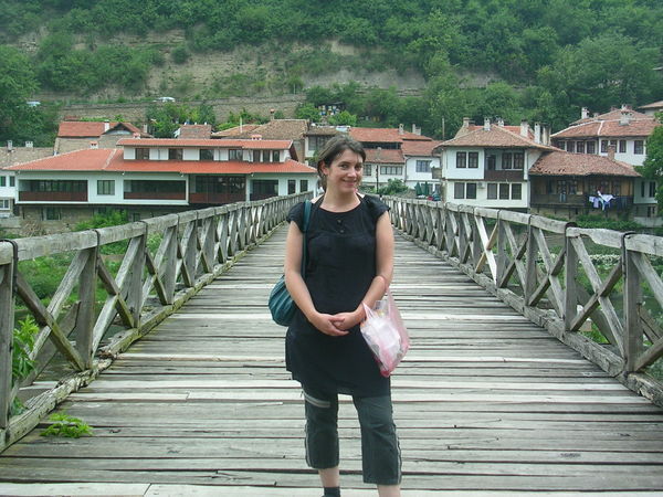 Dee glad to be alive after crossing the scary wooden bridge 