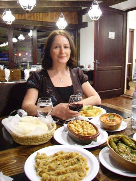 Me in fab Serbian restaurant, Romania