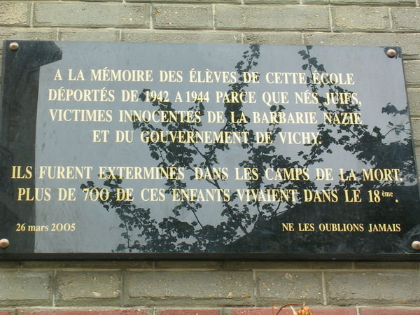 Outside a primary school in Montmartre