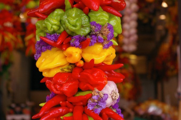Strands of Peppers are Pike Place Market