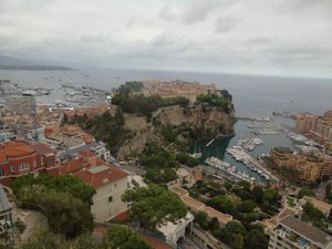 The old town, including the palace, is set on a flat topped rock jutting into the sea between the harbours