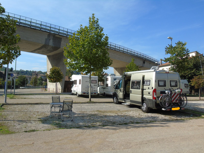 The camperstop was unusual in that it had an elevated road running over it