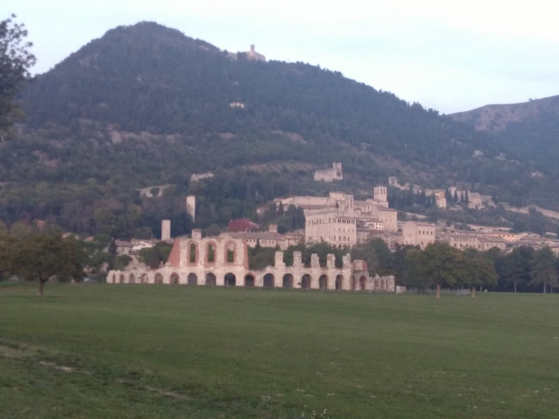 Gubbio with its Roman theatre in the foreground
