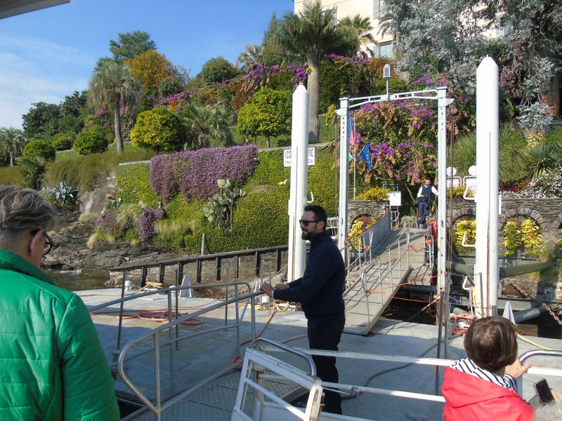 Colourful landing stage at Isola Madre