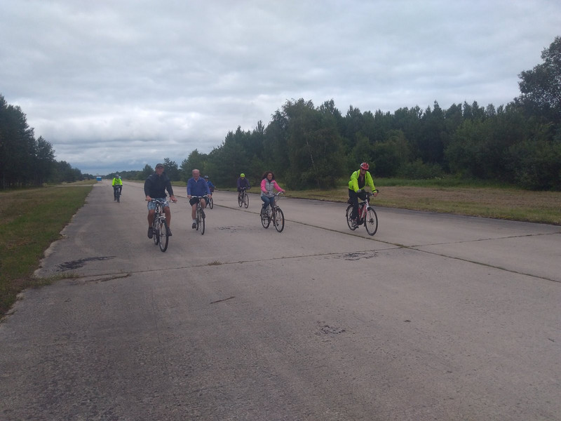 We were able to cycle along the 3k long runway