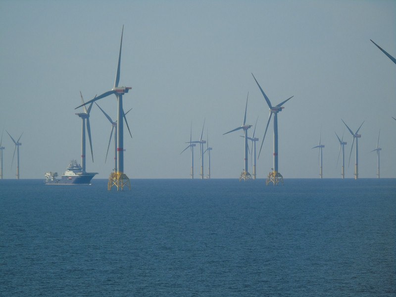 We passed several huge ocean wind farms both on the German and Danish sides