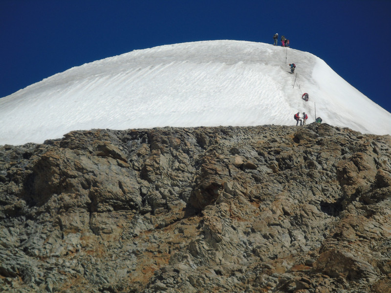 Climbers at the summit of the Jungfrau