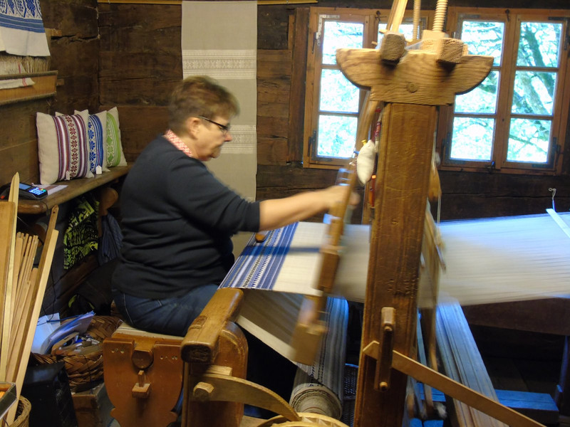 There were several demonstrations of rural crafts, as this weaver