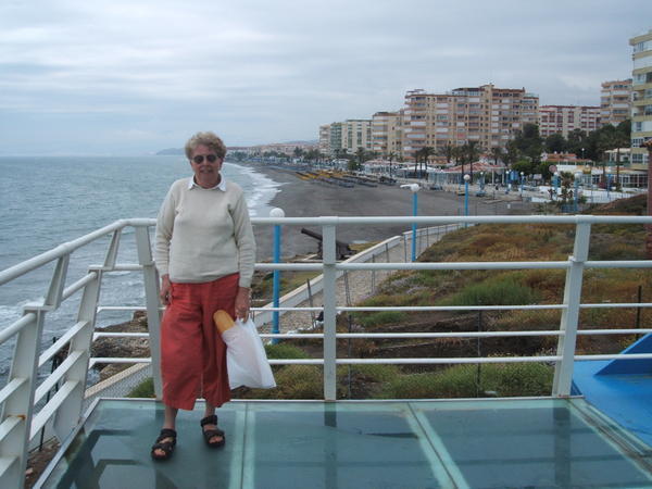 Wendy struggling with the cold weather in Torrox
