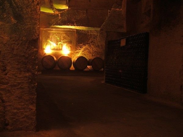 Wine stored in the catacombes 
