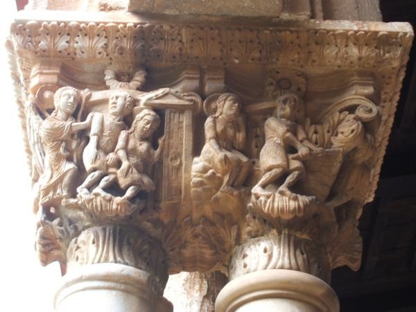 One of the carved capitals