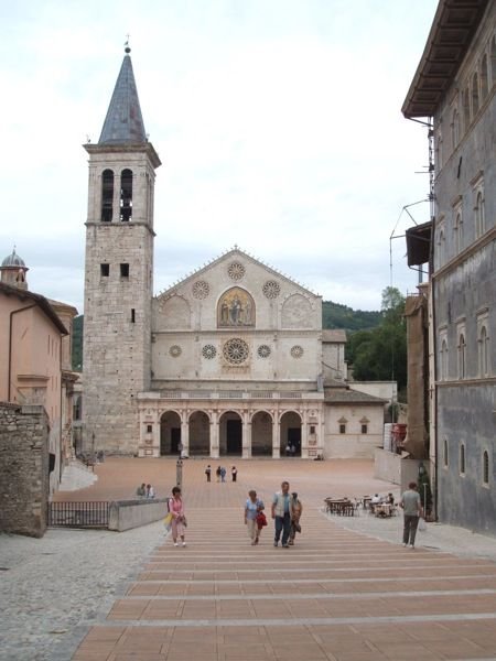 The cathedral with its impressive sloping piazza