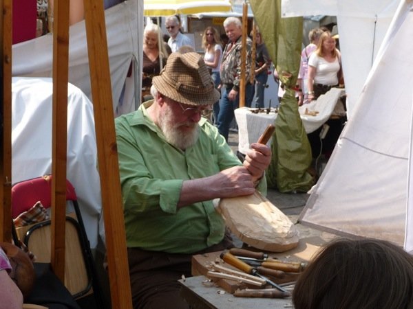 Woodcarver in the craft fair