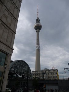 The East German television tower at Alexander Platz