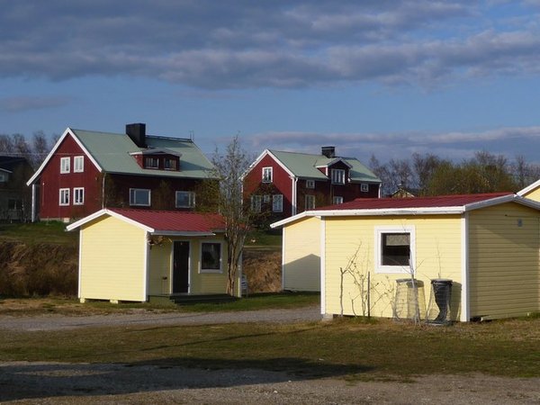 The campsite. The red houses in the background are typical of the area