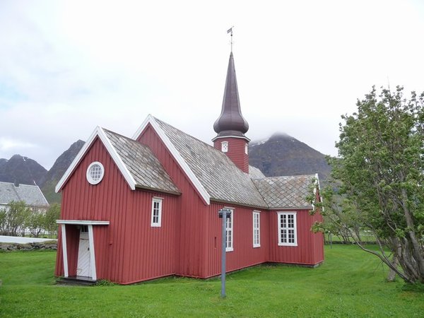 The attractive church at Flakstad
