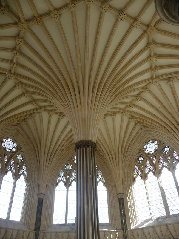 Beautiful fluted column heads in the Chapter House