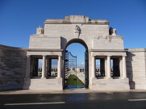 Entrance arch to the Pozieres cemetery and memorial which was opened in 1930