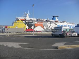 We stayed right in the centre of Livorno’s port and in the morning watched this ferry leave