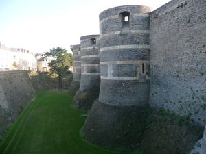 The walls and moat of Angers castle