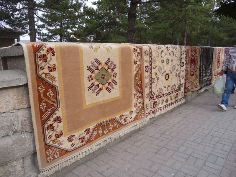 Turkish carpets on sale in the market