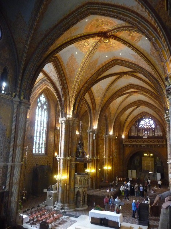 The impressive interior is covered everywhere with frescoes