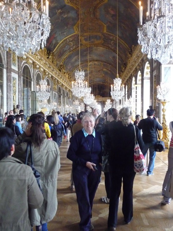Enjoying the hall of mirrors with the crowds