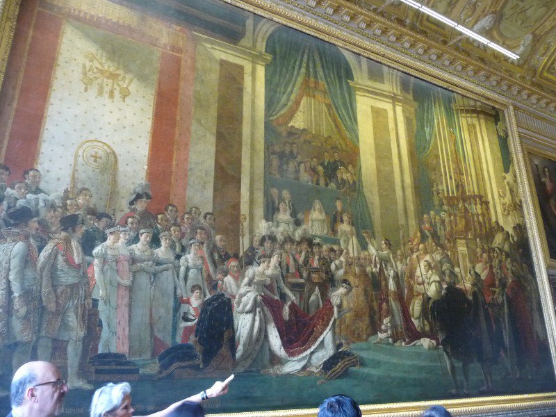 There are huge paintings everywhere