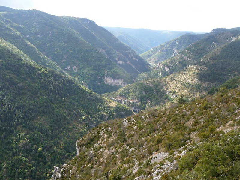 Looking down into the winding Gorges Du Tarn