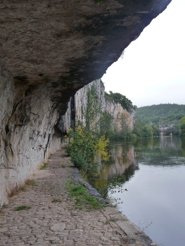 Whilst driving towards Saint-Cirq-Lapopie we took a wrong turn and came across this towpath cut into the cliffs just above the water level