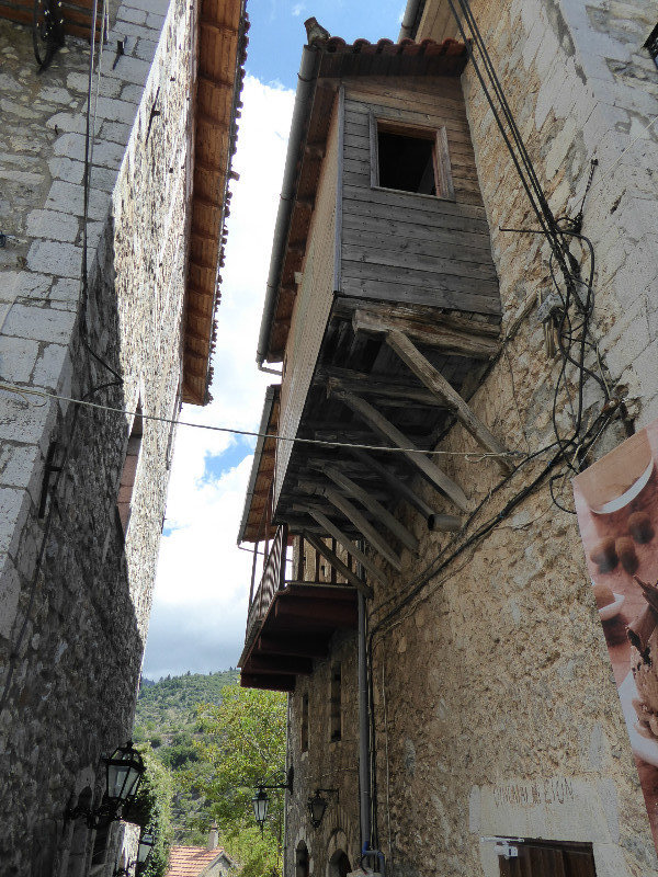 These stone built houses with timber balconies are typical of the mountain villages in the area