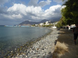 Plakias under the last of the storm clouds