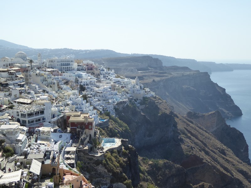 Fira, many of the building are excavated as caves into the side of the cliff