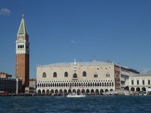 First view of Palazzo Ducal and St Mark’s campanile