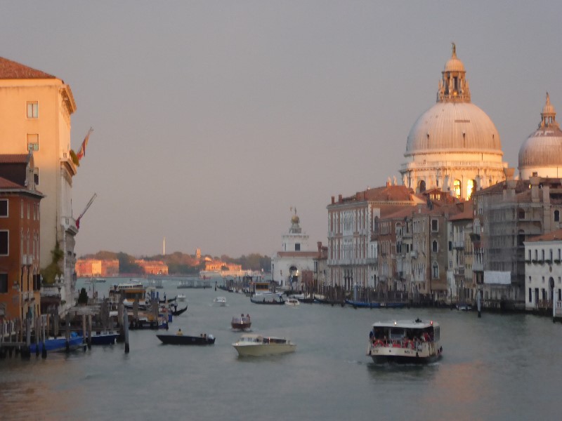 Evening sunshine over the Grand Canal to end a superb two days in Venice