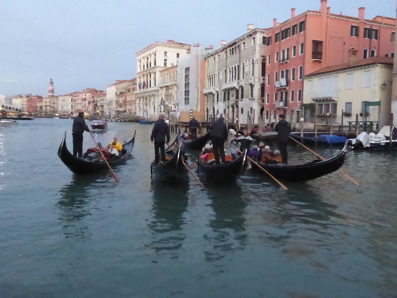 We saw several groups of gondolas with a tenor doing his stuff in one of them 