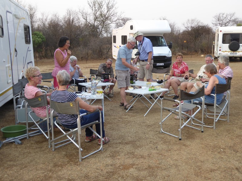 Preparing for our briefing at Monatang Safari Lodge