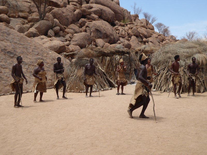 A demonstration of dancing in the Damara village