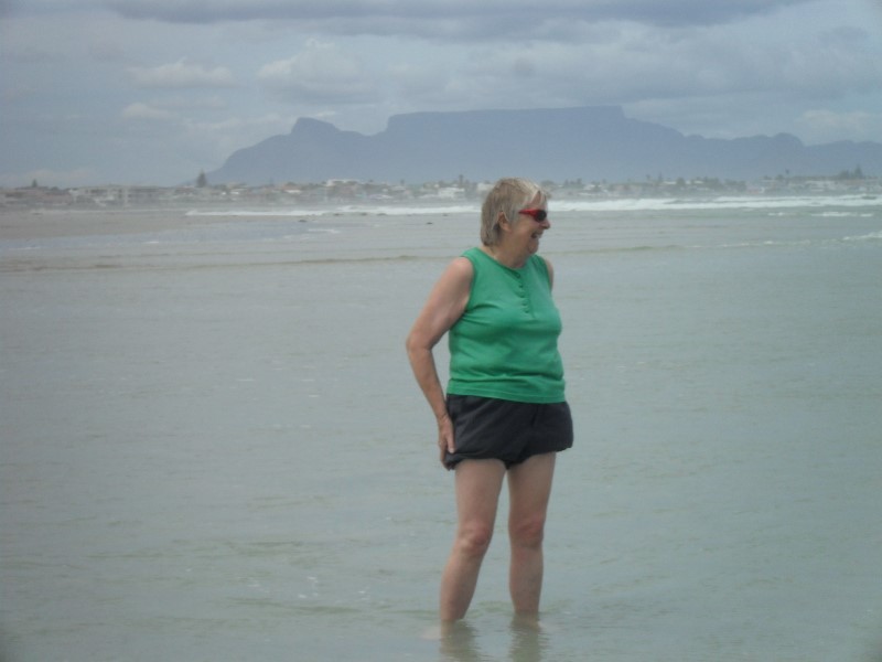 Our first view of Table Mountain while paddling on Melkbosstrand’s beach