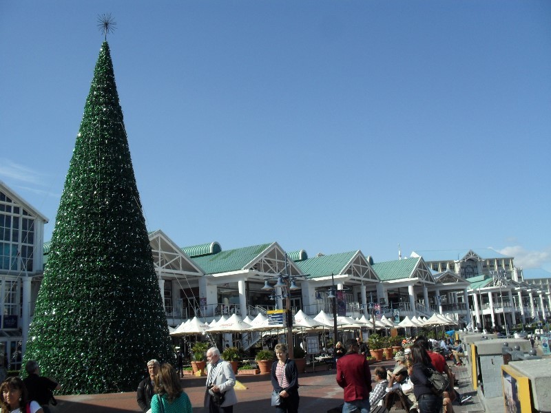 In the warm weather it seemed incongruous that the Waterfront shopping centre had its Christmas tree erected