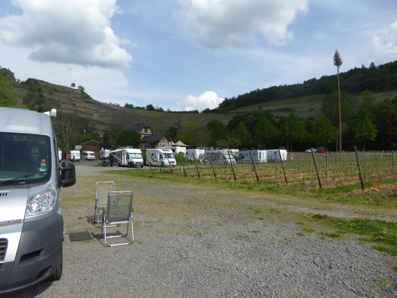 Our camper stop was surrounded by vineyards and had the village maypole