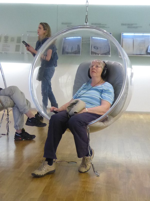 You can also listen to his music in one of these comfy swing chairs 